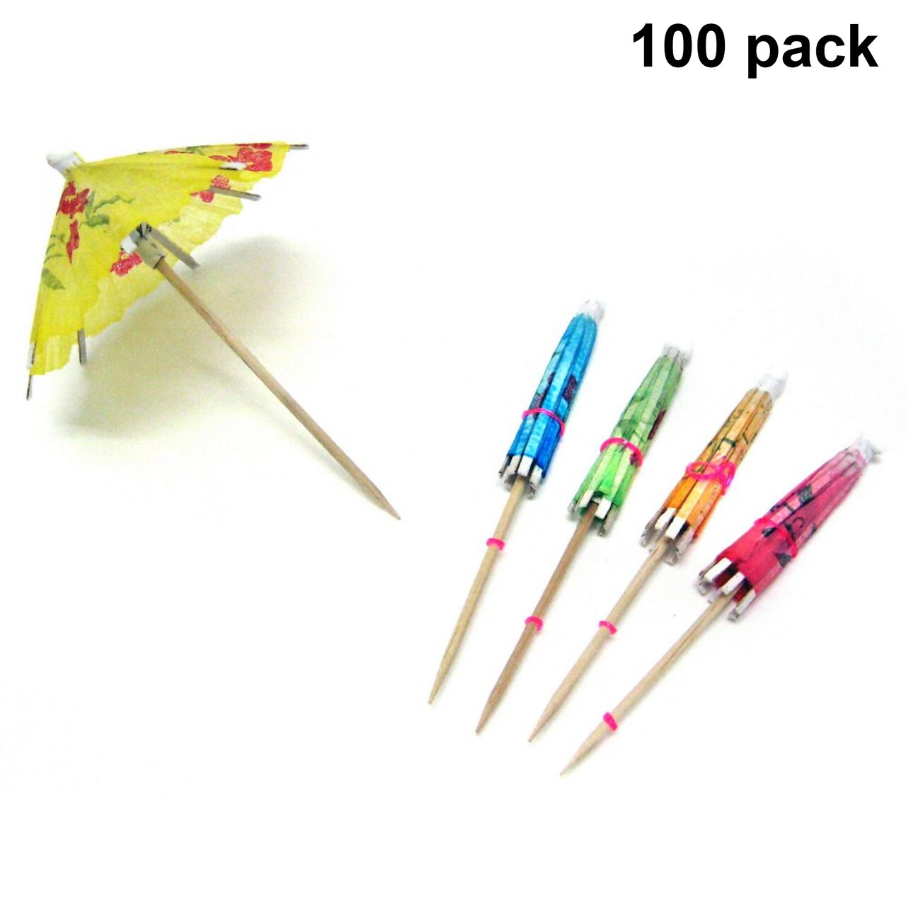 Classic Paper Parasols | Delicate tropical designs | Paper and wood 3 inch | Raheev®